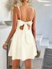 Spring/Summer New Style Solid Color Dress Elegant Wind Pure Color Foreign Trade Strappy Mini Skirt Women's Clothing