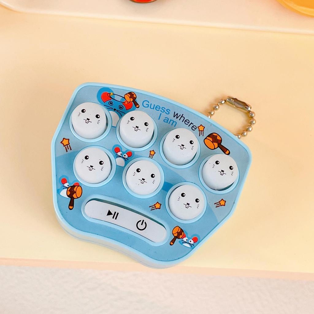 Mini Cartoon Whack-a-Mole Handheld Game Keychain - Fun Puzzle Toy for Students