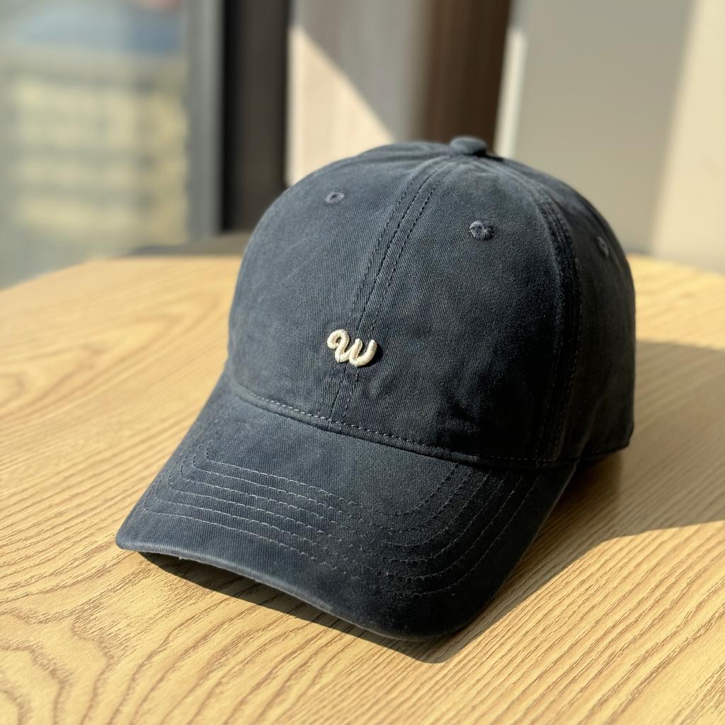 New hat women's square brim letter embroidery soft top baseball cap showing face small peaked cap covering the sun tide