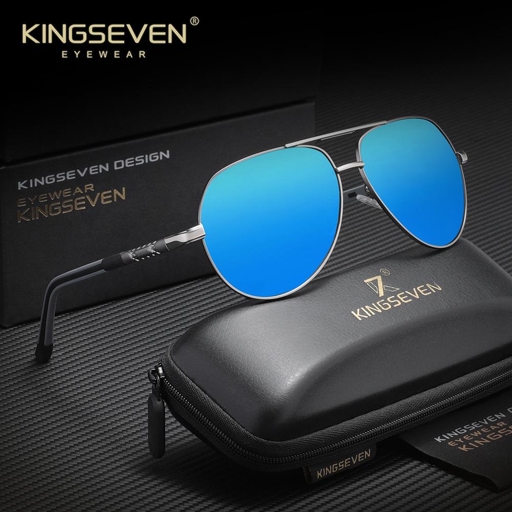 KINGSEVEN Classical Pilot Sunglasses Men Women Fashion Vintage Outdoor Travel Anti-Glare Polarized UV400 Summer Male Eyeglasses