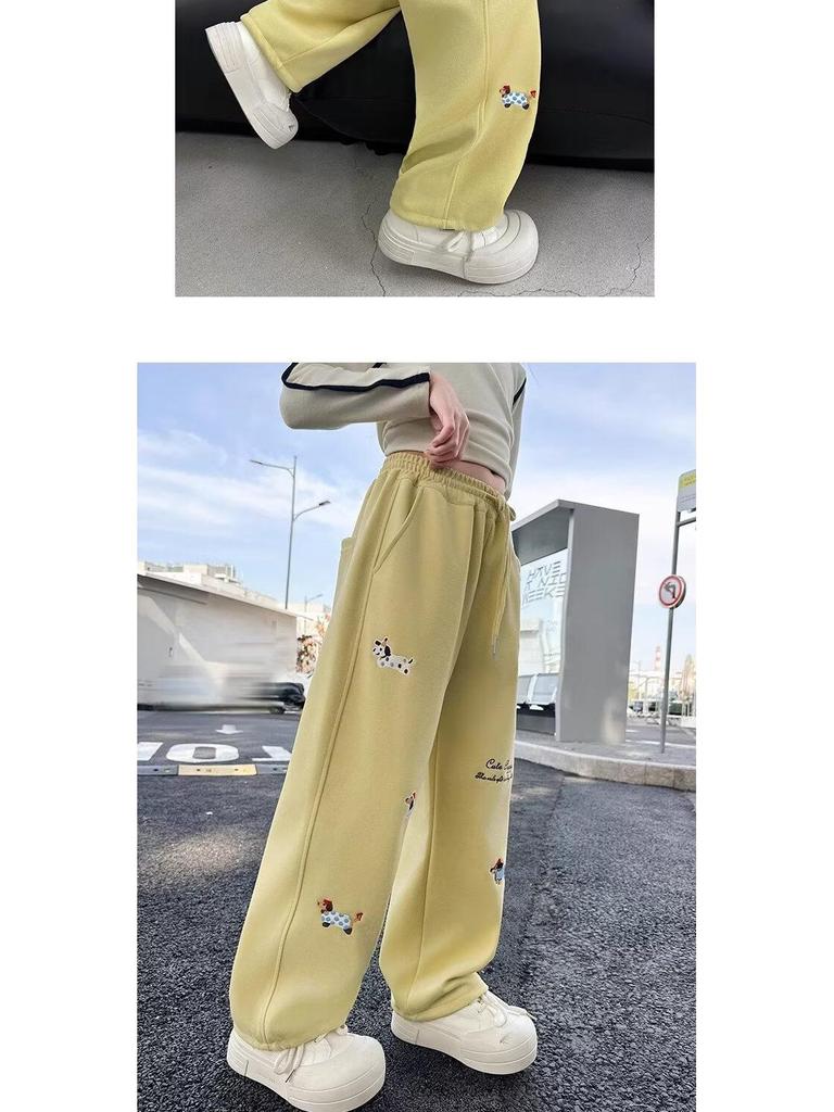 Dachshund Sweatpants for Middle School Girls, 2025 Spring/Autumn Casual Sports Pants