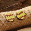 Cow Print Sports Ball Wooden Stud Earrings: Cartoon Volleyball, Football, Basketball Design