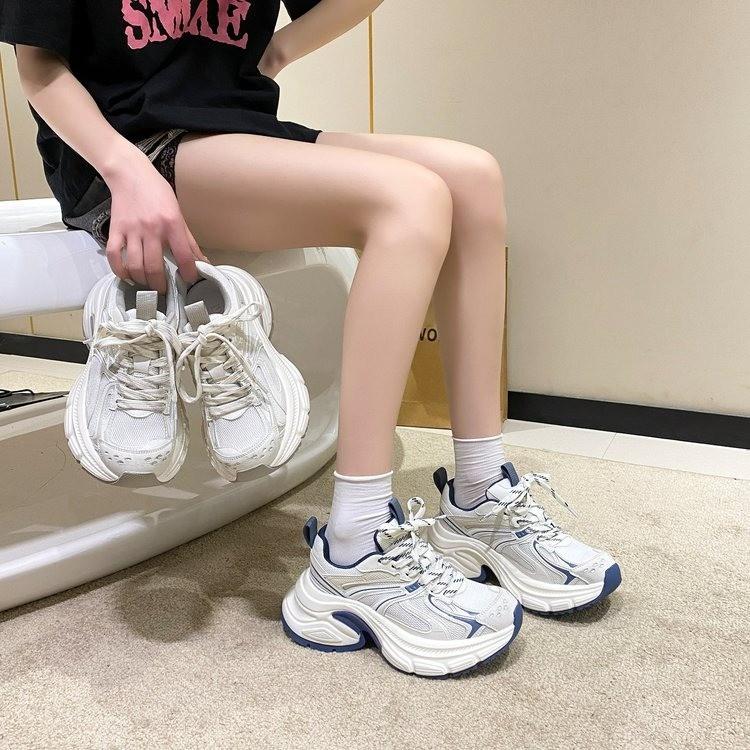 Daddy Shoes Women's 2025 New Popular Thick-soled Heightened Summer Mesh Breathable Women's Shoes Versatile Women's Sports Shoes