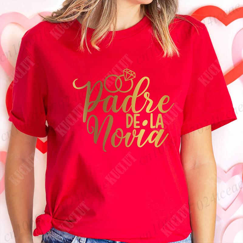 Spanish Printing Father Mother of The Bride T-shirt Team Bride Maid T-shirt Bridal Shower Wedding Bachelorette Party Y2k Tops