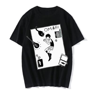 Omori Merch Omocat Summer T-shirts Casual Tops Print Harajuku Style Short Sleeve Tops Cosplay T-shirts Fashion Y2K Top