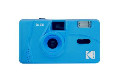Kodak M35 35mm Film Fixed Easy To Use Camera, Focus, Reusable, Built-in Flash, (Cerulean Blue)