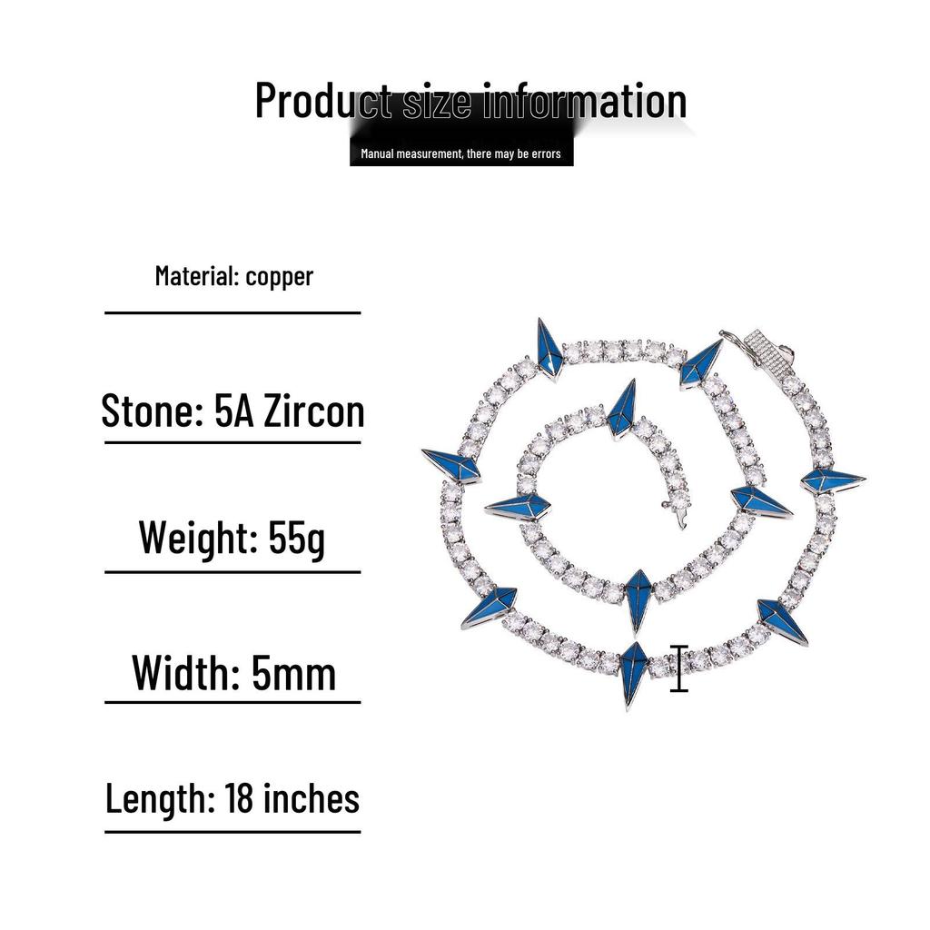 5mm Zircon Black Panther Tennis Chain Necklace - Trendy Hip Hop Jewelry with High-End Feel