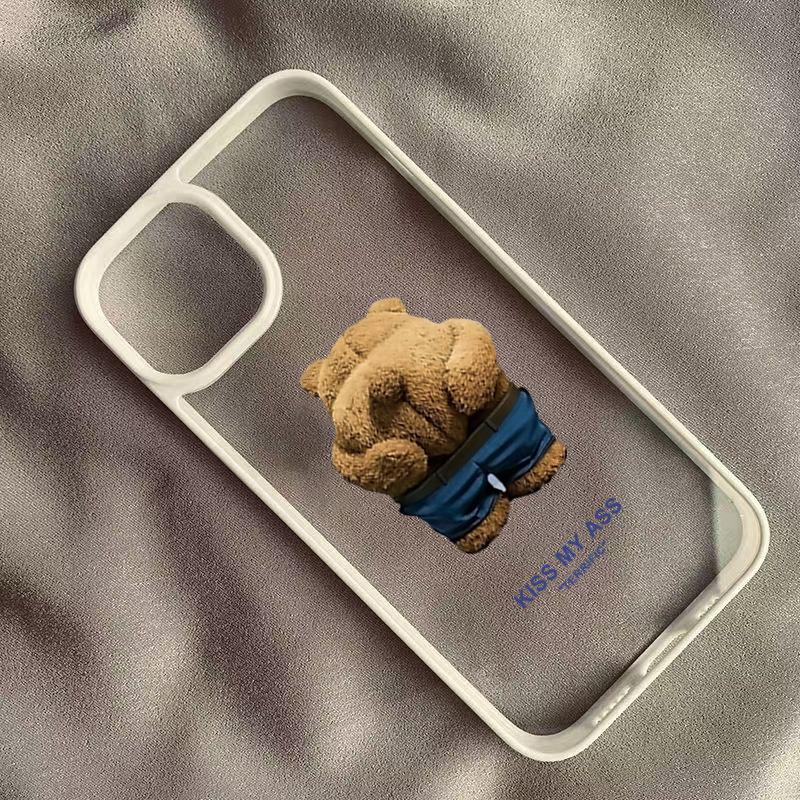 Teddy Bear Couple Cartoon Clear Case For Samsung Galaxy S24 S23 S22 Ultra S24 FE S25 A06 A16 A54 A35 A15 A55 A52 A34 5G Cover