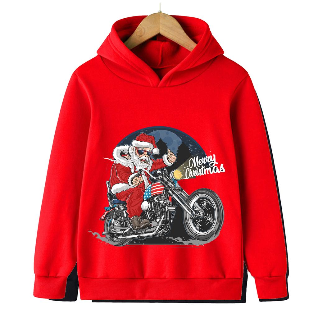 2026 Christmas Sweatshirt Tough Funny Santa Claus Kids Sweatshirt Boys Girls Hoodie Sports Top Merry Christmas