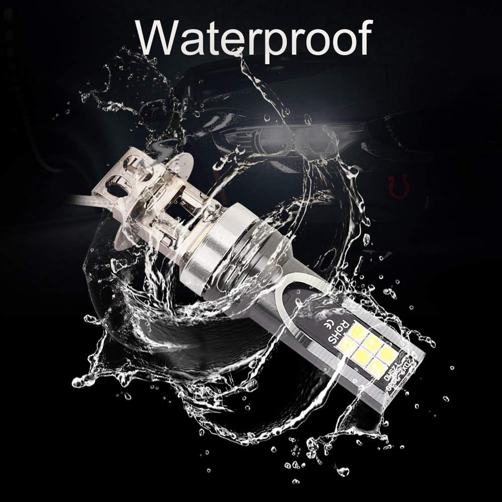 פנס ראש LED, פנס ראש לרכב חוסך אנרגיה, DC12V-24V 12LED 2525 H3 פנס ראש, נורת פנס ראש H3 DC12V-24V לבן 6500K-7500K