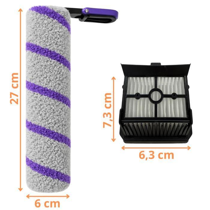 Pack accessoires - PHONILLICO - Rowenta X-Clean 10 - Rouleau brosse microfibre - Filtre HEPA - Kit complet