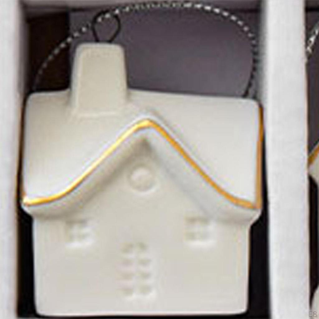 3 Pieces Christmas Mini House Pendant Hanging Creative Xmas Village Toy Decoration for