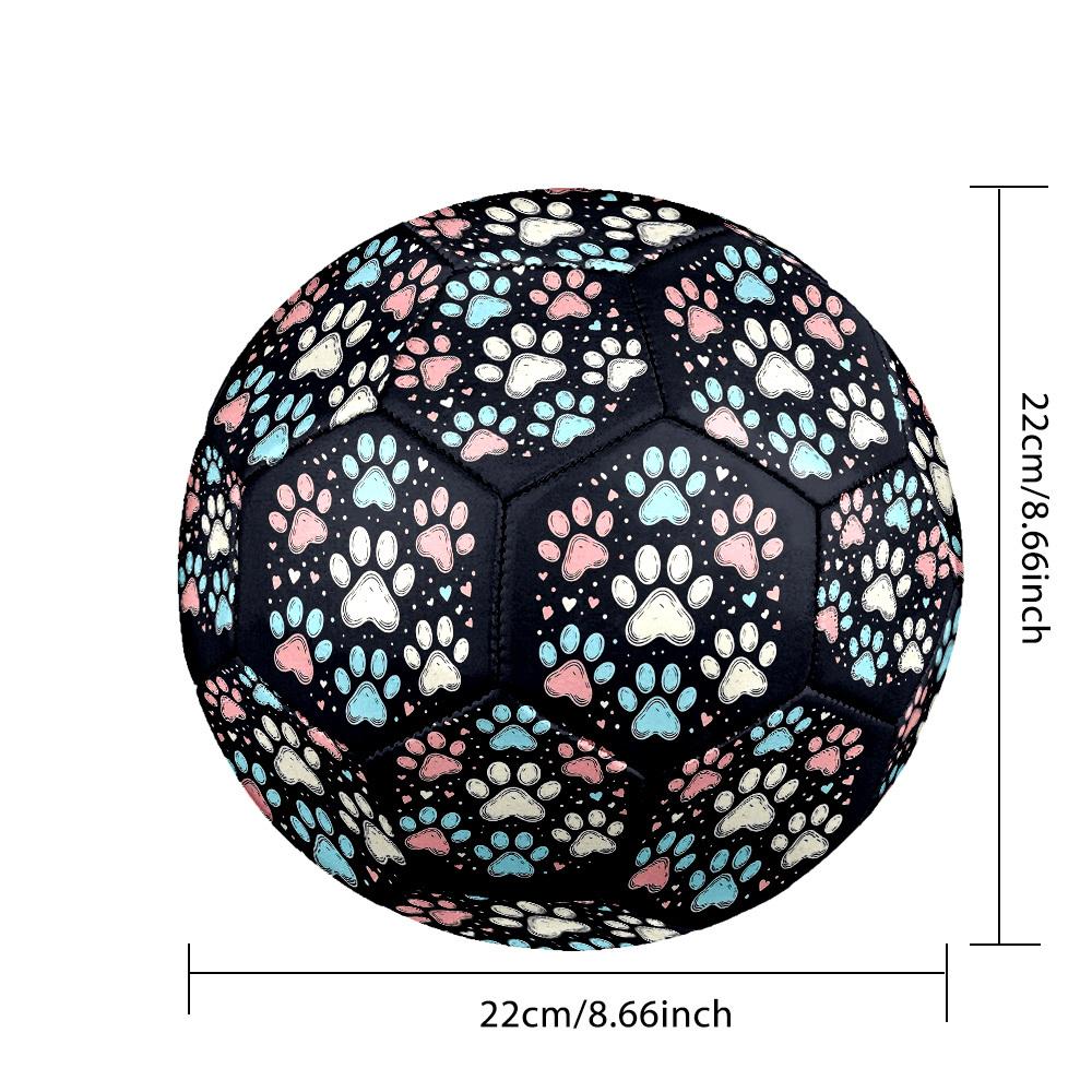 1pc Paw Prints Circle Size 5 Soccer Ball Professional Match Training Football Indoor &Outdoor Sports Ball Lightweight Durable m6552