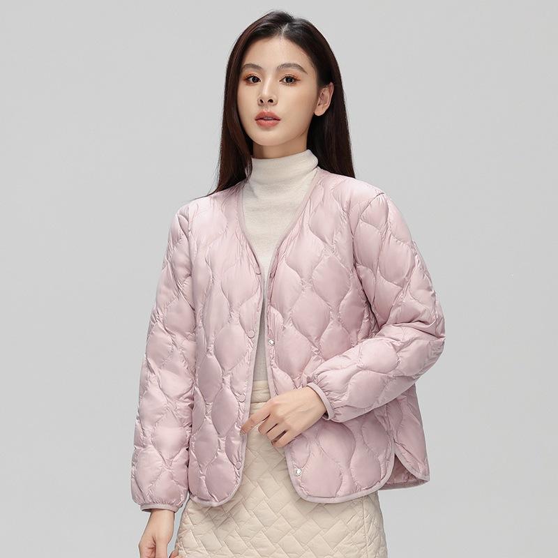 Light and Thin Rhombus Down Jacket Women's Autumn and Winter New Short Models, Light and Loose Outer Wear, Inner Tank Plaid Jacket