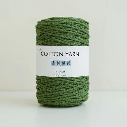 200g Round Strand Cotton Yarn, 100% Pure Cotton Rope Core Yarn, Hand Woven DIY Cushion, Bag, Tapestry, Cotton Yarn 3mm