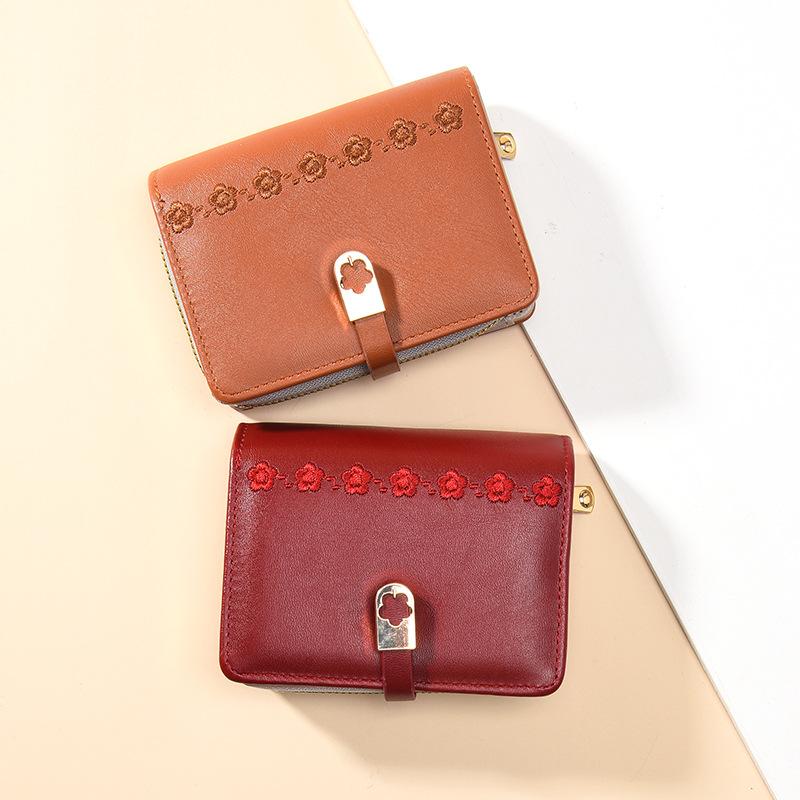 2025 New Fashion Short Wallet Women's Zipper Buckle Large Capacity Wallet Multi-card Change Bag Clutch