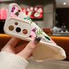 Floral Print TPU Shockproof Phone Case For Samsung S25 Ultra S24 FE S23 Plus A56 A36 A16 A15 A55 A06 Soft Silicone Lens Protection Matte Bumper Cover