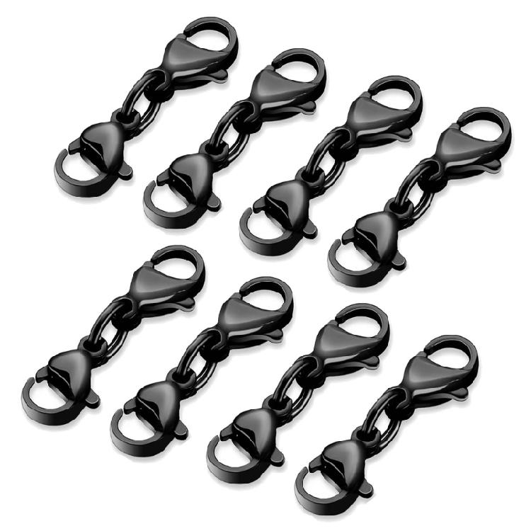 8Pcs Lobster Clasp Necklace Extension Clasp Chain Extender Double Claw Connector