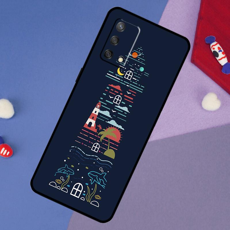 

Lighthouse Case For Oppo A17 A60 A40 A80 A16 A76 A96 A98 A58 A78 A18 A38 A57 A74 A54 A94 A15 A5 A6 Pro OPPO A91