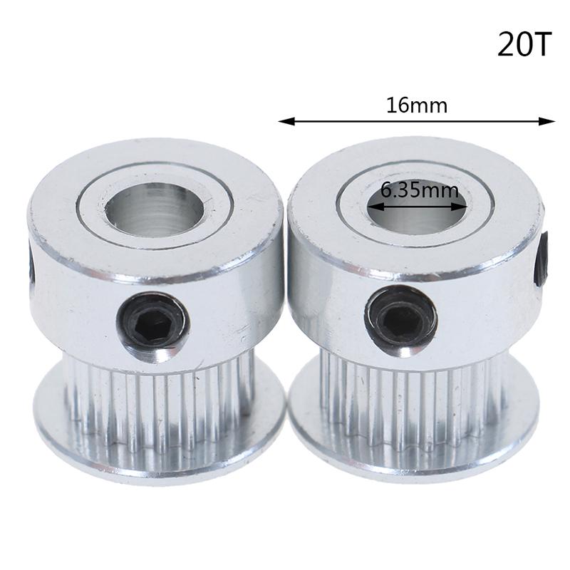 2Pcs 16T/20T Gt2 Timing Pulley 5/6.35/8Mm Bore For Belt Reprap 3D Printer Ppart