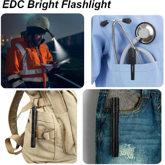 Pen Flashlight,5PCS Led Pen Light Flashlights with Clip,Mini Pocket Flashlight Small Penlight Inspection Flashlight