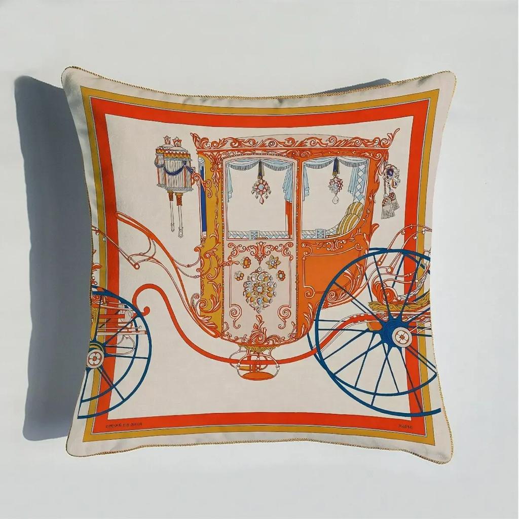 40/45/50/60cm Throw Pillow Polyester Cushion Cover Print Palace Rose Horse Pattern Sofa Couch Pillows for Home Decor Pillowcase