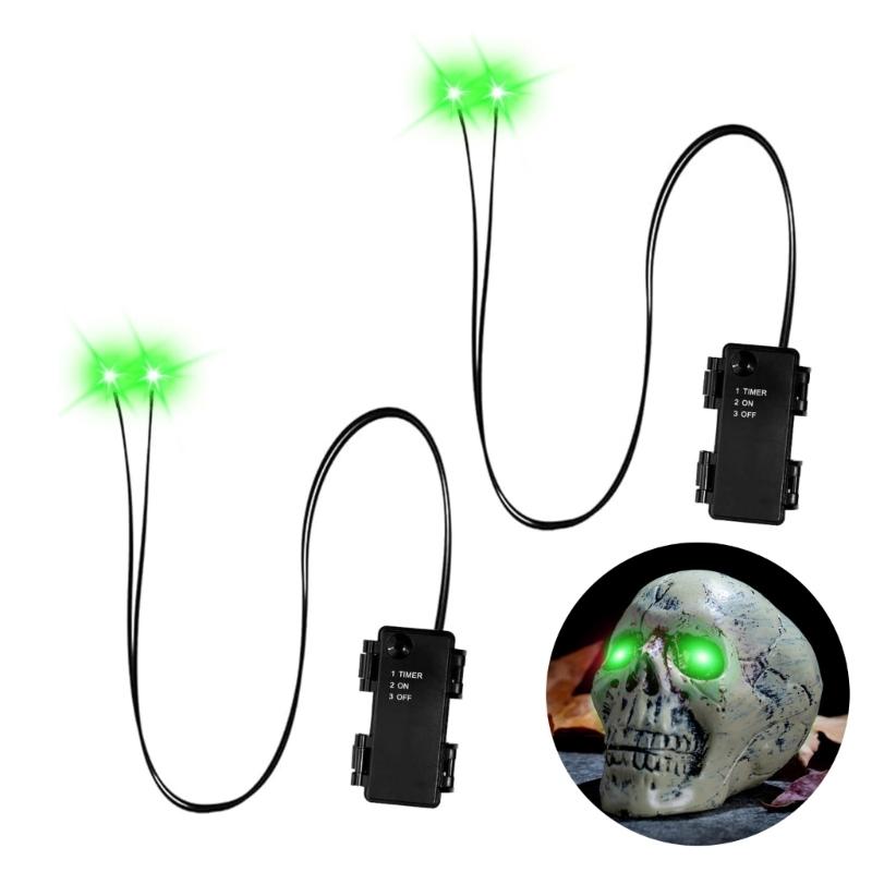

2pcs Plastic LED Illuminated Halloween Eyes Outdoor Waterproof Decors For Costumes Masks And Scary Parties зелёный