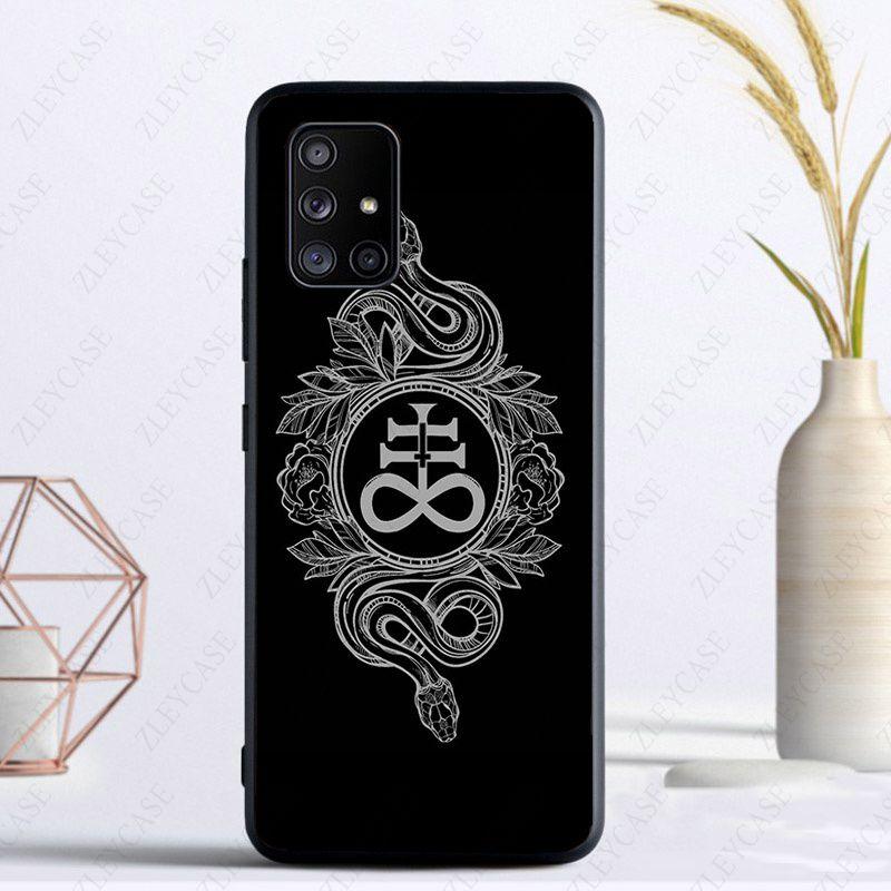 Pentagram 666 Demonisk Satanisk fodral För Samsung Galaxy A13 A53 A11 A12 A32 A22 A52S A10S A41 A42 A33 A30S A40 A51 A71 A21S Fodral