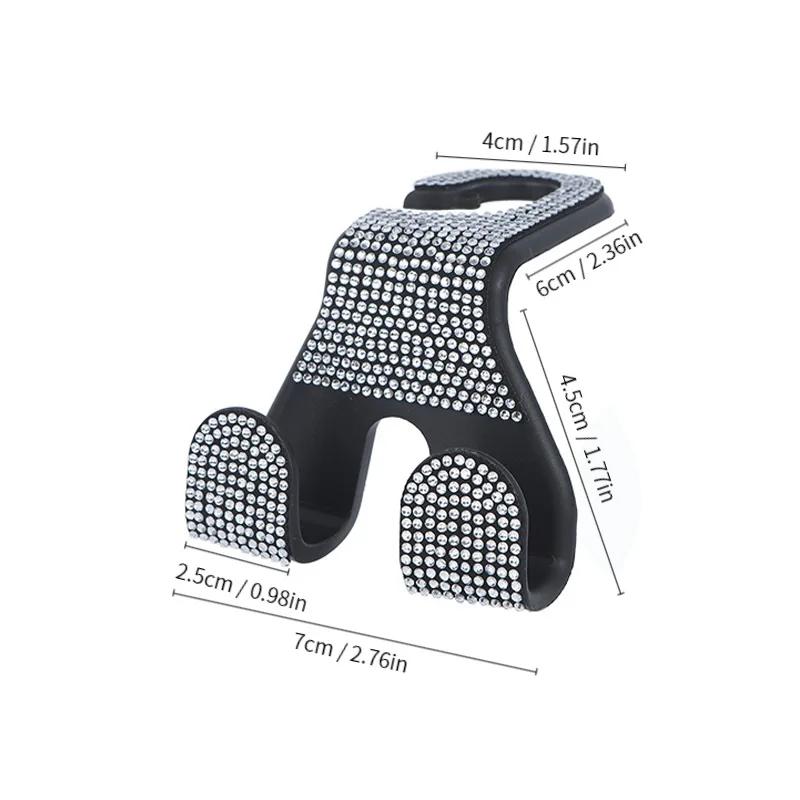 Bling Auto Sitzhaken Clip, Kopfstützenhaken, Strass Diamant Dekoration Halter Auto Aufhänger für Handtaschen Aufbewahrungszubehör