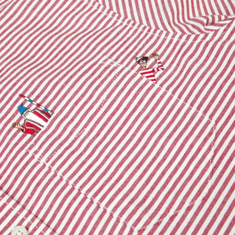 Vans X Wheres Waldo Collaboration Comfortable Durable Casual Short Sleeve Shirt Men shirts Pink VN0000MYZ4Q