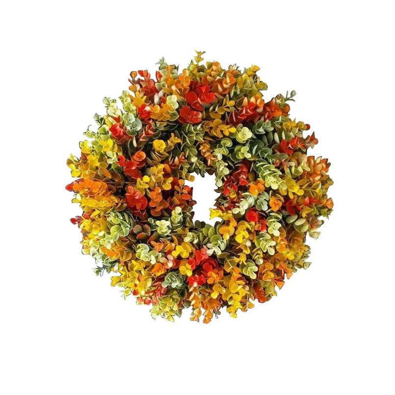 

35cm Artificial Wreath Autumn Eucalyptus Wreath Background Wall Window Wedding Party Gifts Christmas Decorations for Home Garden