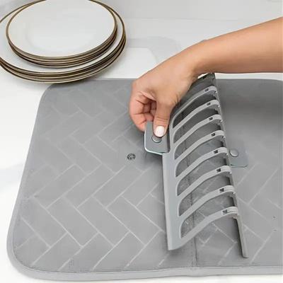 Kitchen Table Placemat Dish Rack Nylon Easy To Clean Foldable Rack for Utensils Mug Cup Plates Dish Cup Holder