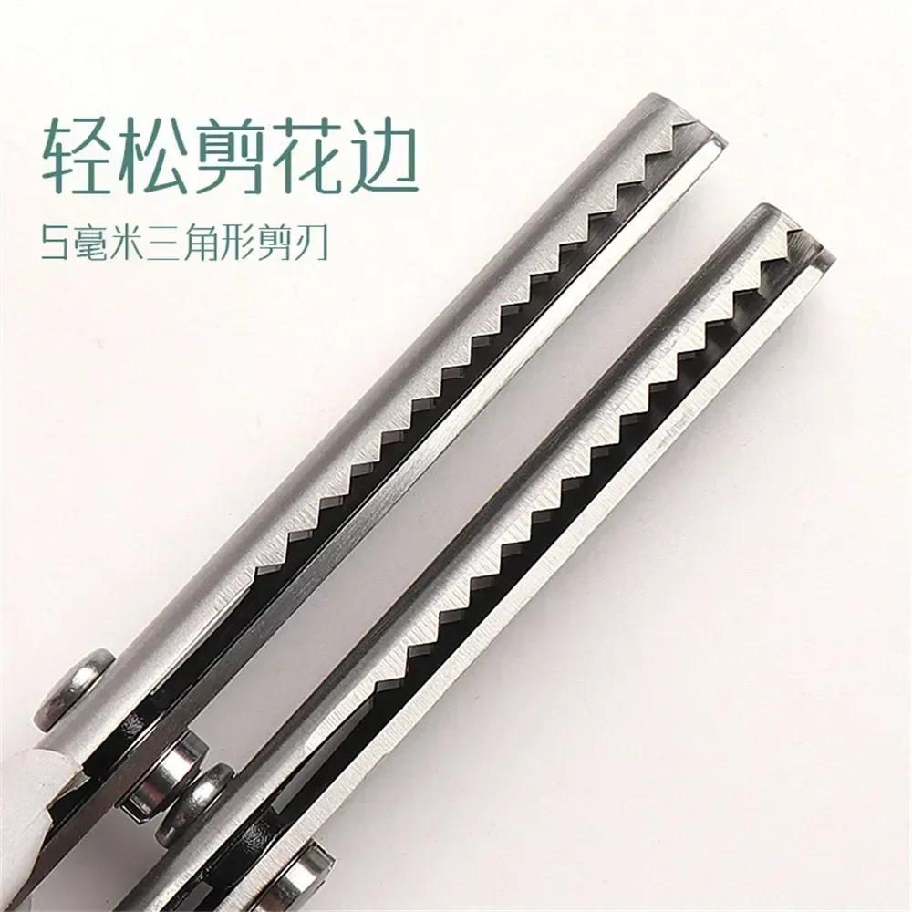 Dressmaking Scissor Scalloped Scissors Zigzag Professional Tailor Sewing Pinking Shears Stainless Chisel Fabric Serrated Steel