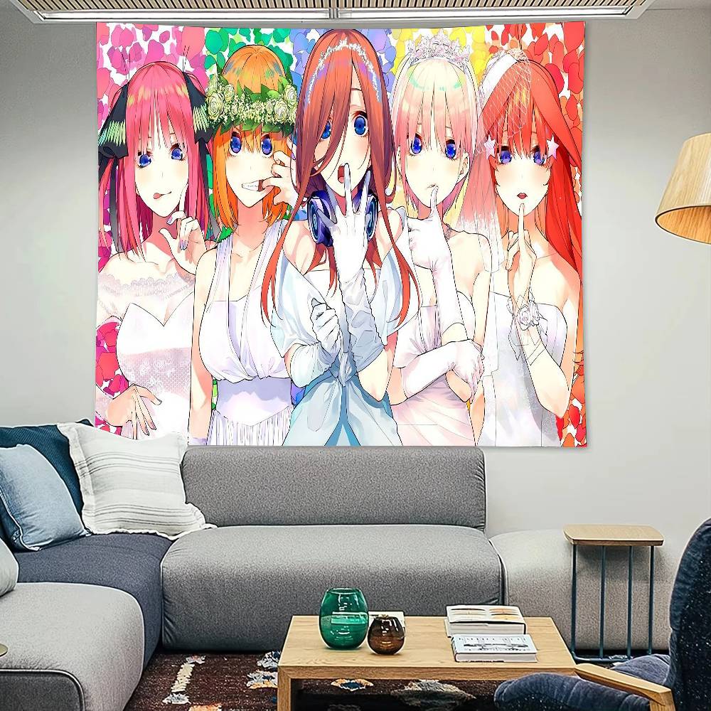 TThe QQuintessential QQuintuplets Tapestry Decoration Bedroom Dormitory Background Cloth Holiday Home Party Living Room