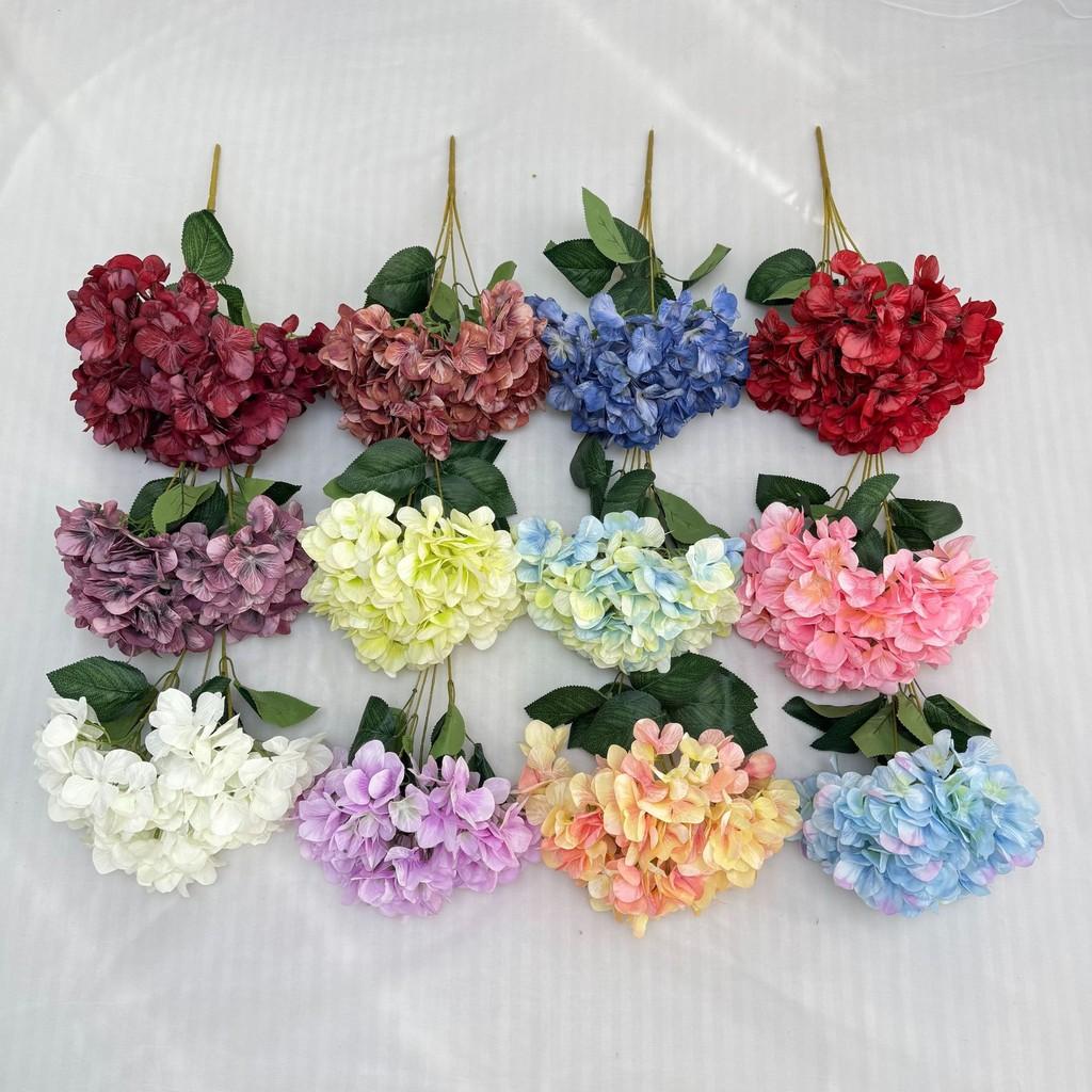 Hydrangea Flowers Silk Realistic Bouquet For Wedding Decor Photo Props Gift