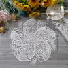 Elegant White Velvet Lace Oval Tablecloth Table Mat - Floral Pattern Polyester Tablecloth, Suitable for Catering, Coffee and Home Decor, Perfect