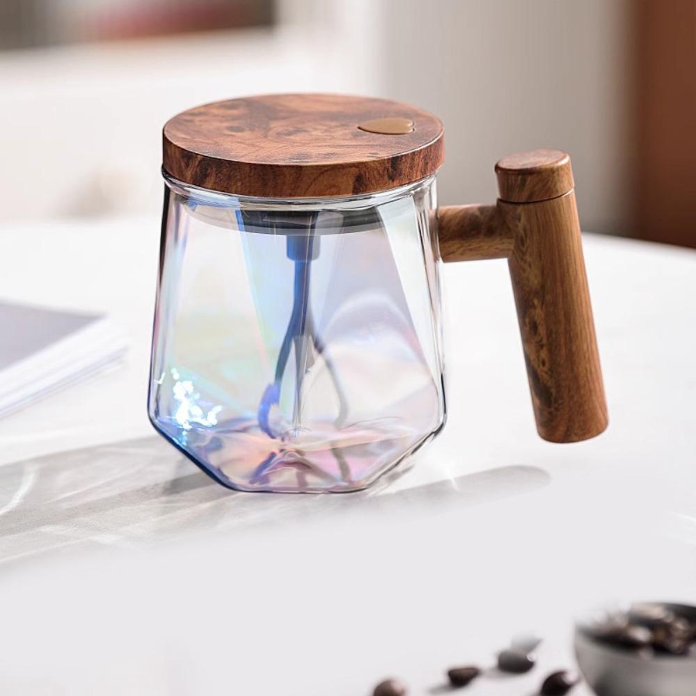 Tazza Automescolante Elettrica in Vetro Borosilicato da 400 ml per Caffè/Latte/Proteine in Polvere