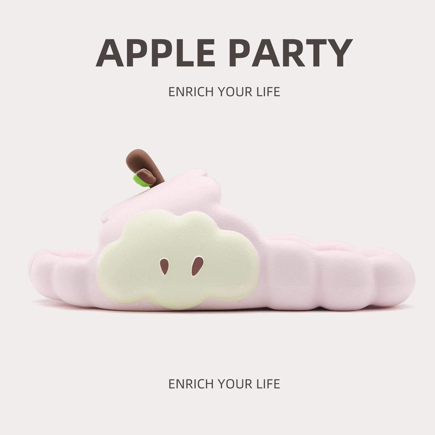 

Тапочки-яблоки мандаринки, женские летние мультяшные милые противоскользящие домашние тапочки для ношения в помещении и на улице, пляжные шлепанцы 40-41 розовый