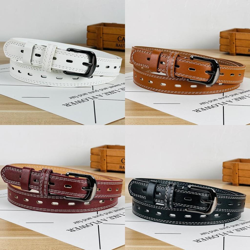 Needle Hollowout Womens Buckle Belt Versatile Decor Pu Leather Korean Casual