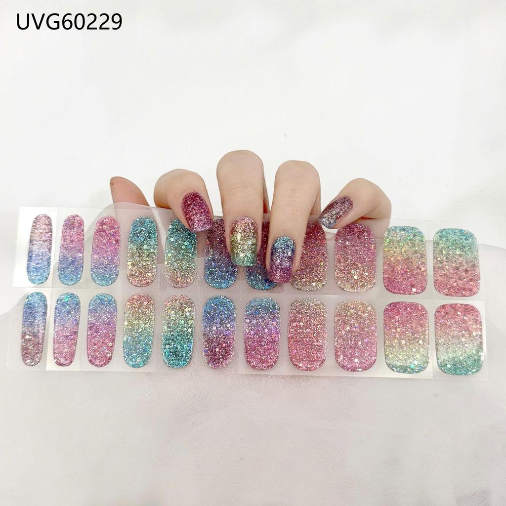 Transparent Nude UV Gel Nail Art Stickers: Semi-Cured, Semi-Baked Manicure Sheets