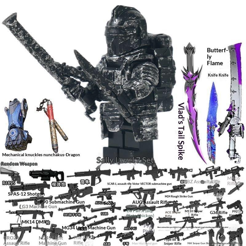 Metro Compatible Xuanyuan Level 7 Power Building Block Figure Game for Peace Summer Vacation Weapon Set Toy Joint