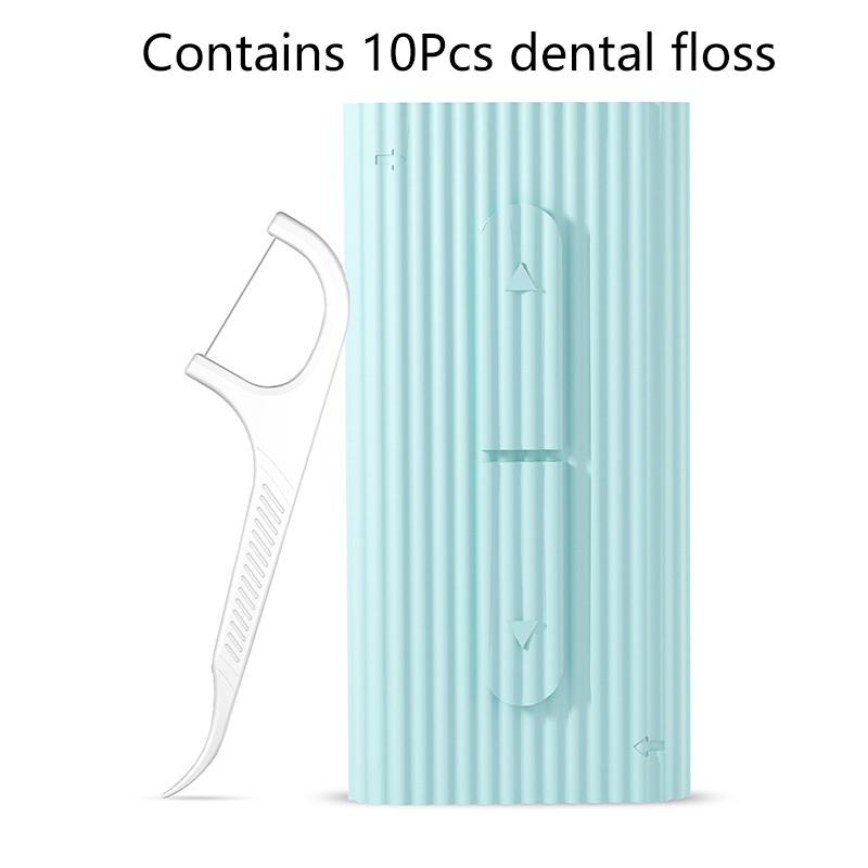 1Pcs Push Pull Dental Floss Dispenser Containing 10Pcs Floss Portable Dental Floss Storage Box Oral Hygiene Care Floss Pick