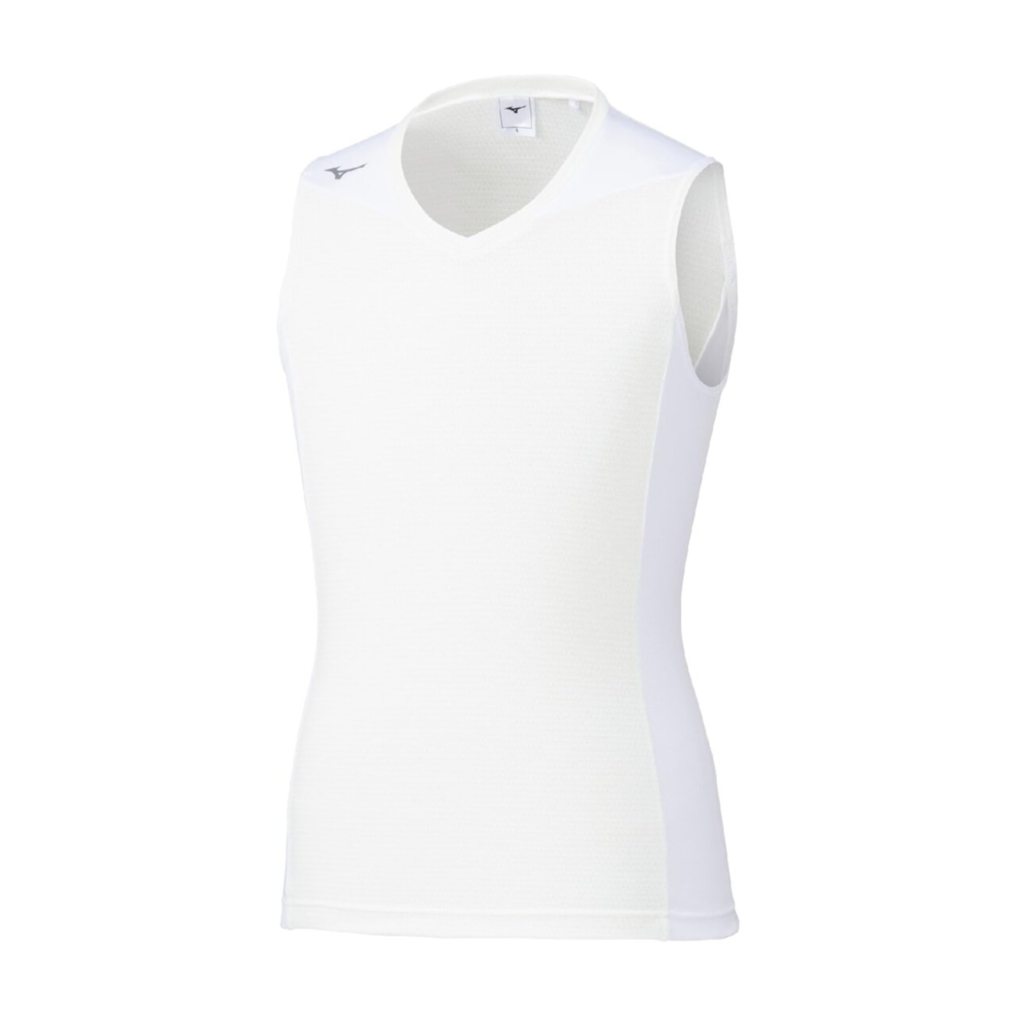 

Mizuno Soccer Wear Dry Aeroflow Ice Inner Sleeveless Tank Highly Cool White Shirt, Top, Breathable, Feeling, P2MAC080, белый