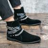 Fashion 38-48 Men Black Brown Side Buckle Matte European Business Office Fashion Brand Chelsea Boots Gentlemen's Social Boots