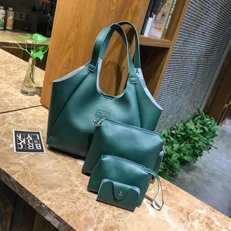 Elegant Fashion Women Handbags Messenger Shoulder Tote Bags 4pcs Purse Set