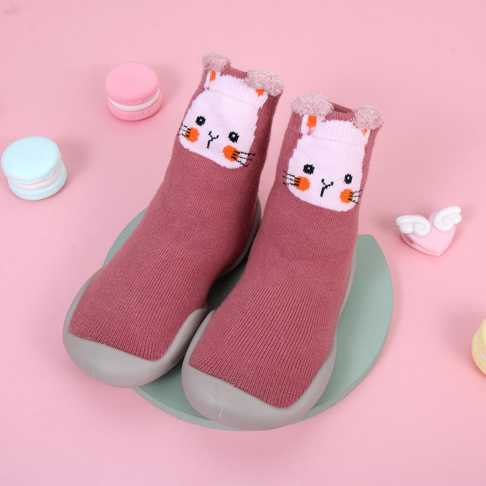 Cartoons Plush Sleep Bed Sock Baby Toddler Socks Floor Sox Anti-slip Slippers Coral Fleece Sock
