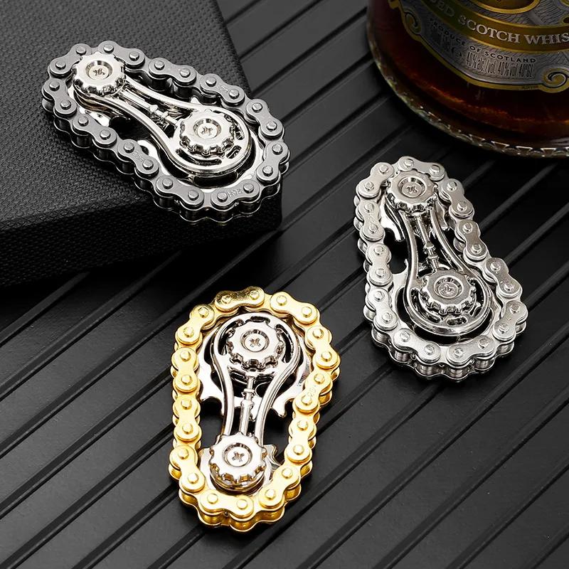 Fingertip Flying Pins Anti-Stress Spinner Anxiety Metal Bike Chains EDC Spinner Fidget Bags for Adult Kids