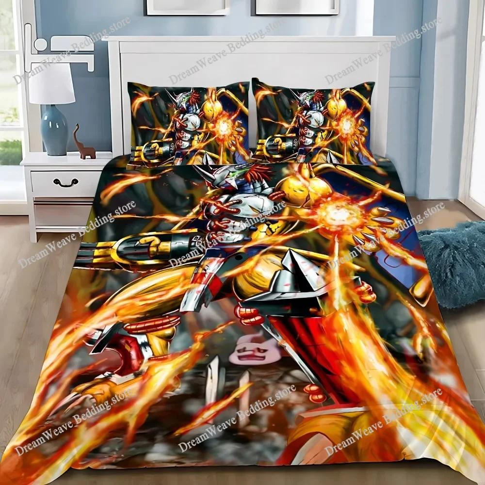 Neues Digimon Bettwäscheset Einzelbett Twin Full Queen King Size Bettwäscheset Erwachsener Kind Schlafzimmer Bettbezug-Sets 3D-Druck Anime Bettlaken-Set