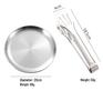 Stainless Steel Outdoor Cutlery Set with BBQ Plate, Tongs, Camping Knife, Fork, Spoon, and Portable Storage Bag