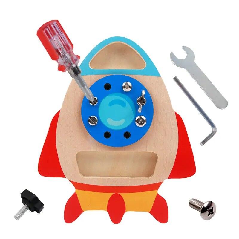 

Монтессори Винтовая Развивающая доска Деревянные игрушки Сделай сам Приходские игровые навыки Обучение Тренировка мелкой моторики Игра на разборку винтов Гайки Детские игрушки